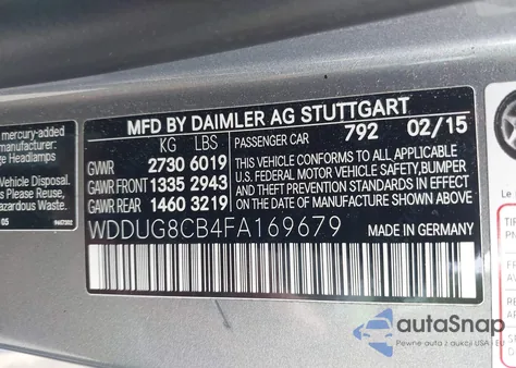 2015 Mercedes-Benz S 550 из США, поврежденный, VIN WDDUG8CB4FA169679